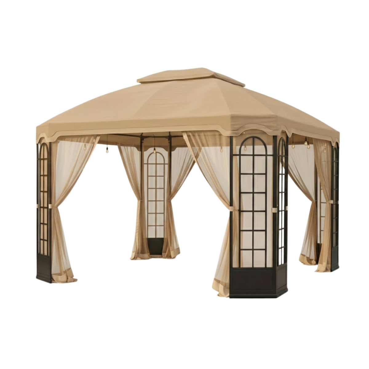 Terrace Gazebo Replacement Canopy and Net Set - RipLock 350