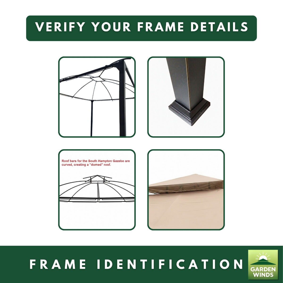Replacement Canopy and Netting Set for South Hampton L-GZ215PST-A, L-GZ659PST 11' x 13' Gazebo - Beige, RipLock 350