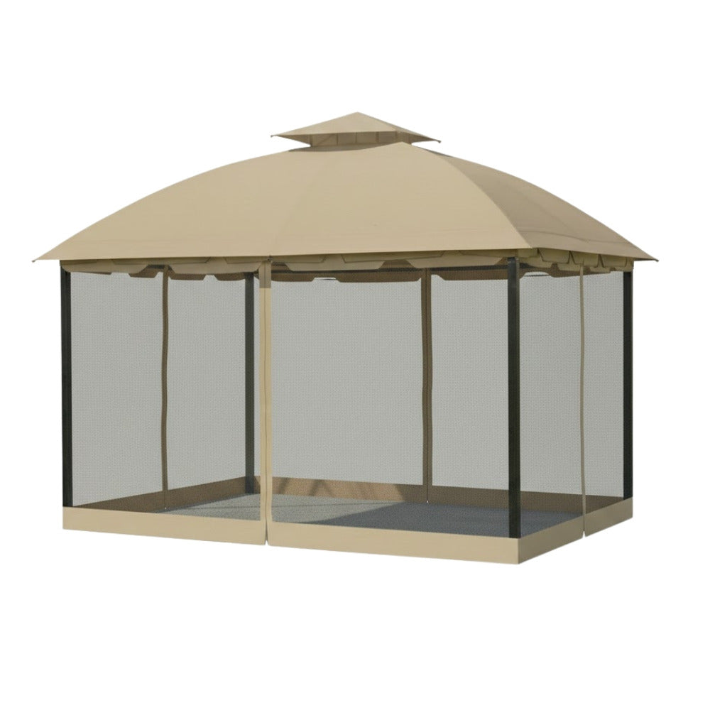 Replacement Canopy and Netting Set for South Hampton L-GZ215PST-A, L-GZ659PST 11' x 13' Gazebo - Beige, RipLock 350