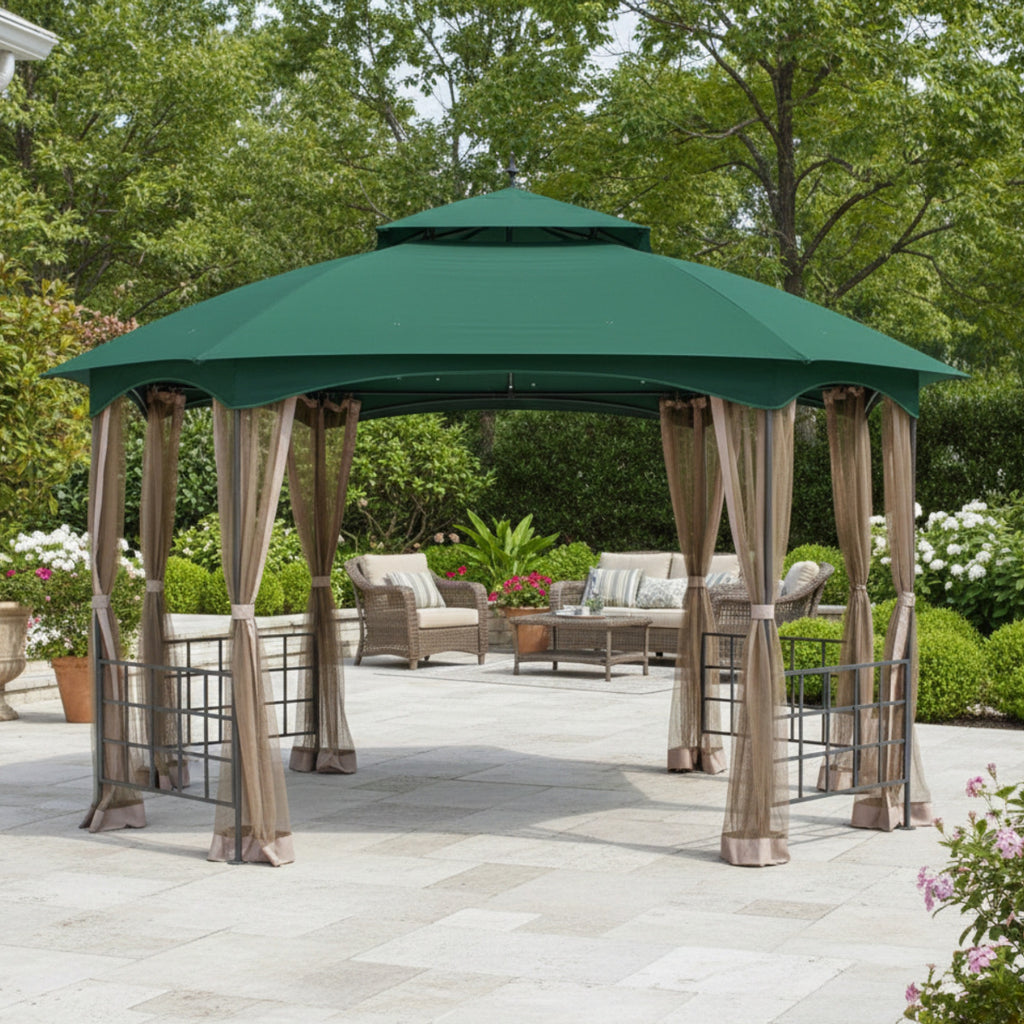 Replacement Canopy for Newport L-GZ660PST 11' x 13' Gazebo - Riplock 350, Green Spruce