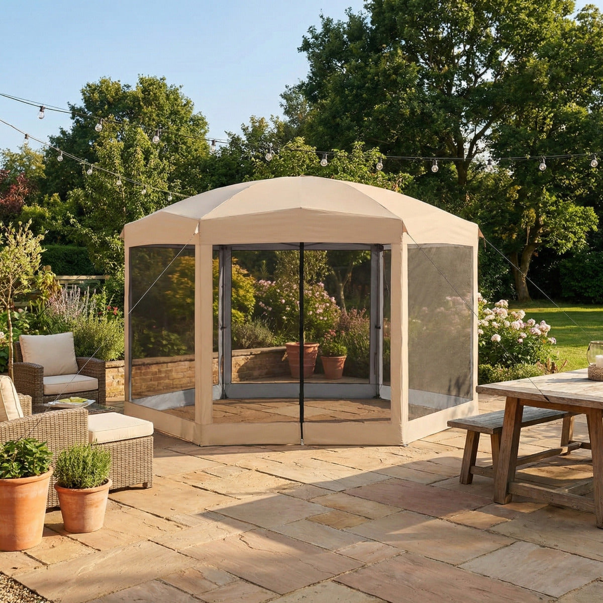 Replacement Canopy and Netting Set for Coleman Hex 2000013063 10' x 12' Gazebo