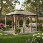 Replacement Privacy Curtain Set for Somerset L-GZ212PCO-B 10' x 12' Gazebo - Beige, 350
