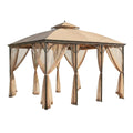 Replacement Canopy and Netting Set for Somerset L-GZ212PCO-B 10' x 12' Gazebo - Beige, RipLock 350