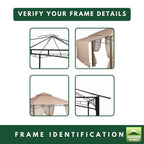 Replacement Canopy and Netting Set for Garden House 5SGZ14051010NN 10' x 10' Gazebo - Beige, RipLock 350