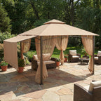 Replacement Canopy and Netting Set for Garden House 5SGZ14051010NN 10' x 10' Gazebo - Beige, RipLock 350