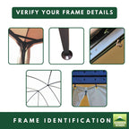 Replacement Canopy and Netting Set for Pomeroy Domed L-GZ702PST 10' x 13' Gazebo - Beige, RipLock 350
