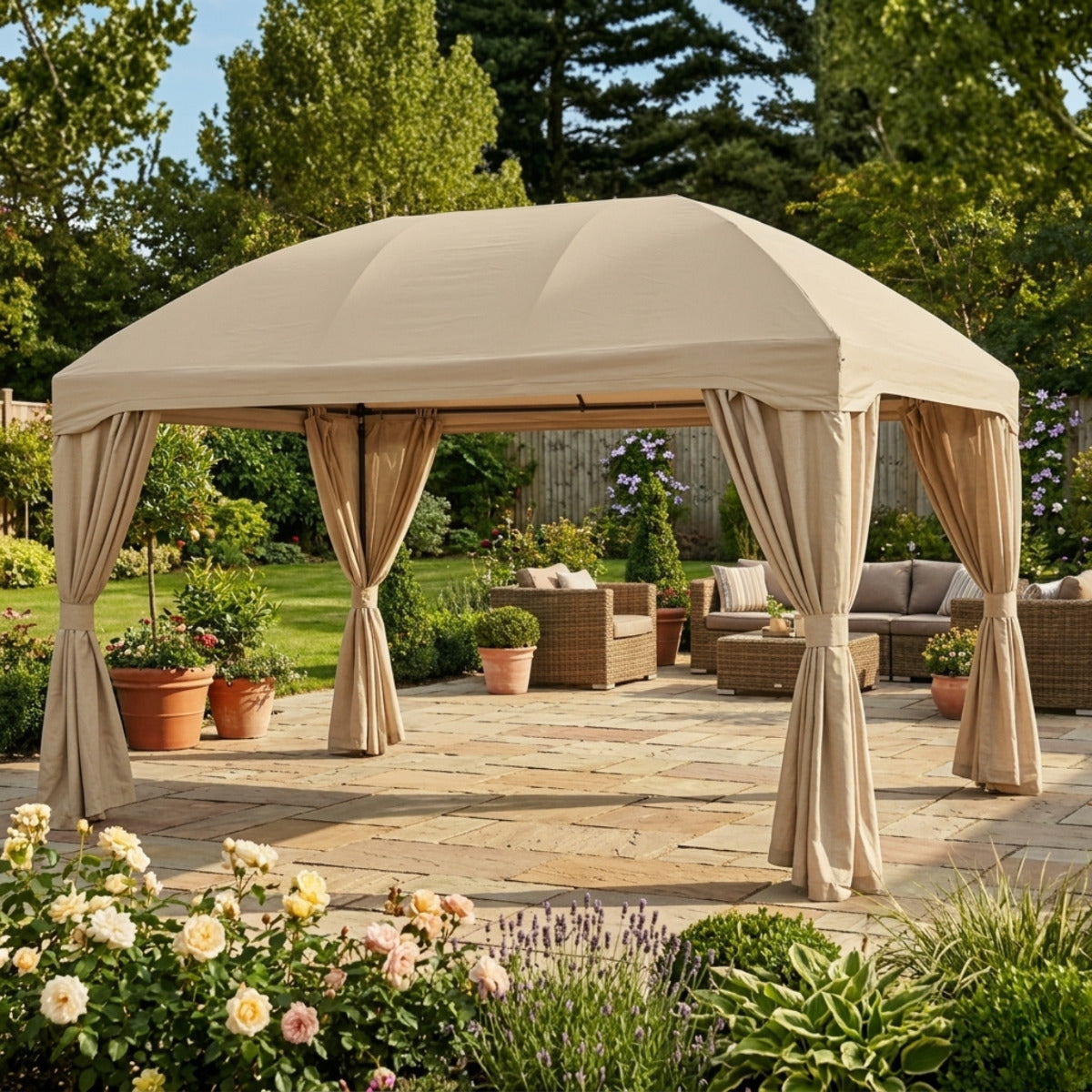 Replacement Privacy Curtain Set for Pomeroy Domed L-GZ702PST 10' x 13' Gazebo - Beige, 350