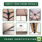 Replacement Canopy and Netting Set for Hexagon Solar GFS00679B 10' Gazebo - Beige, RipLock 350