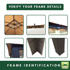Replacement Canopy and Netting Set for Riviera Sonoma L-GZ815PST 10' x 12' Gazebo - Beige, RipLock 350