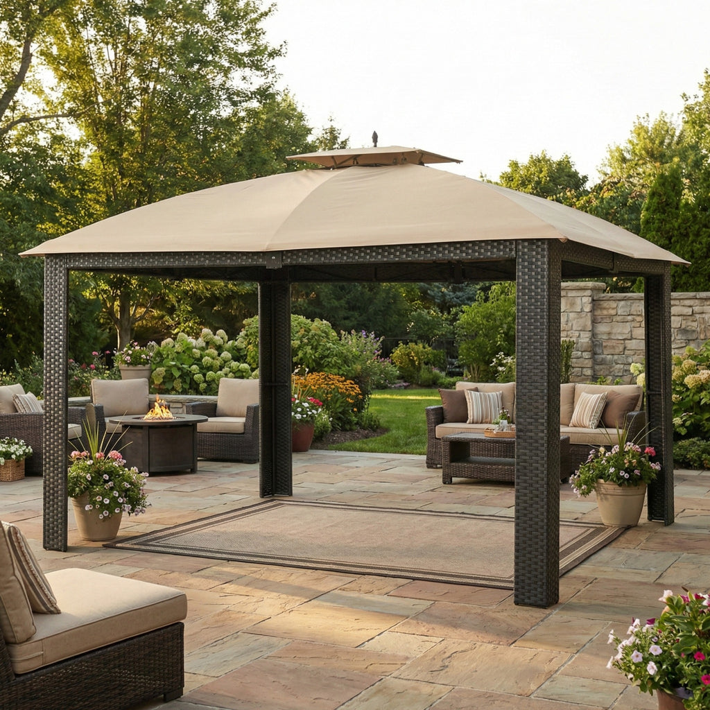 Replacement Canopy for Riviera Sonoma Wicker L-GZ815PST 10' x 12' Gazebo