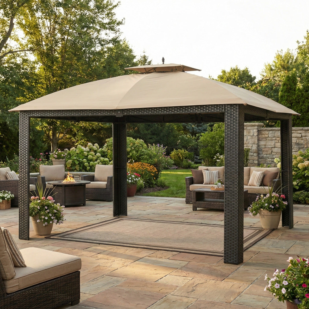 Replacement Canopy for Riviera Sonoma Wicker L-GZ815PST 10' x 12' Gazebo
