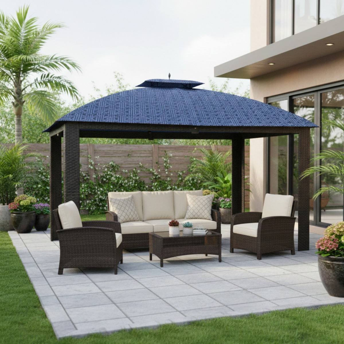 Replacement Canopy for Riviera Sonoma Wicker L-GZ815PST 10' x 12