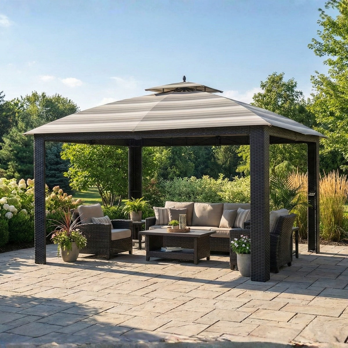 Replacement Canopy for Riviera Sonoma Wicker L-GZ815PST 10' x 12