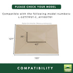 Replacement Canopy and Netting Set for Windsor Dome L-GZ717PST-C, A111001701 10' x 12' Gazebo - Beige, RipLock 350