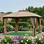 Replacement Privacy Curtain Set for Windsor Dome L-GZ717PST-C 10' x 12' Gazebo - Beige, 350
