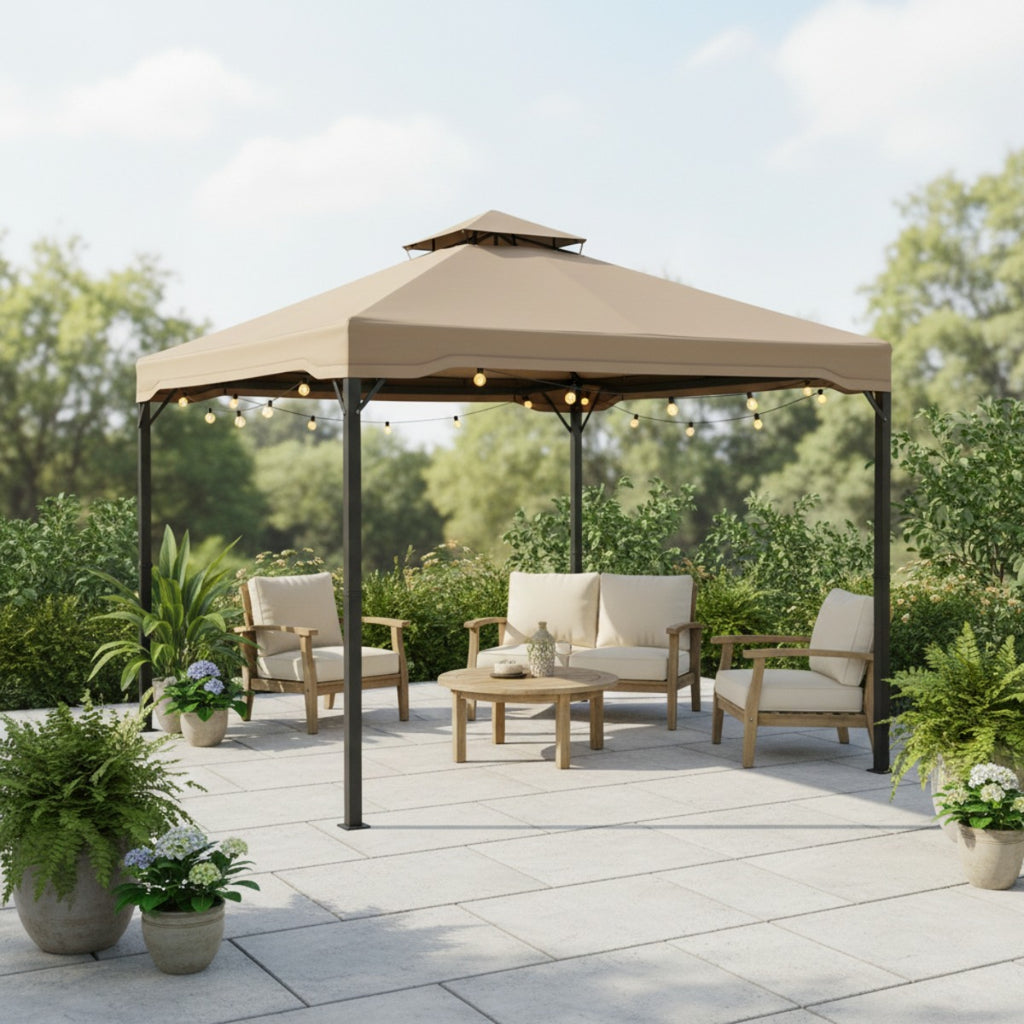 Replacement Canopy for Bergamo Sonoma X1405030 10' x 10' Gazebo - Beige, Riplock 350