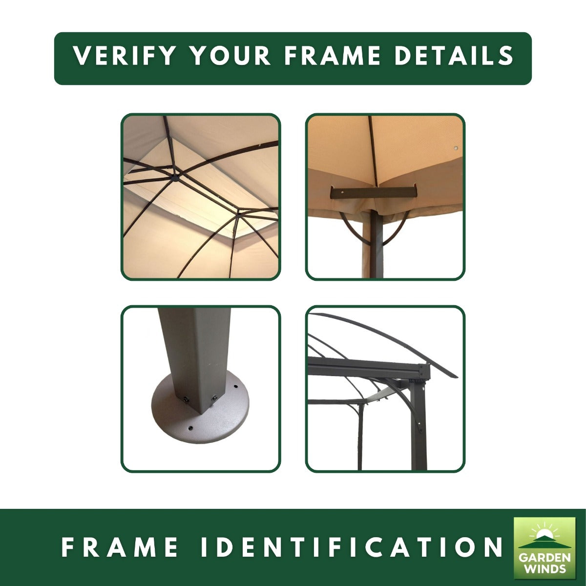 Replacement Canopy and Netting Set for Domed L-GZ822PCO 10'x13' Gazebo - Beige, RipLock 350