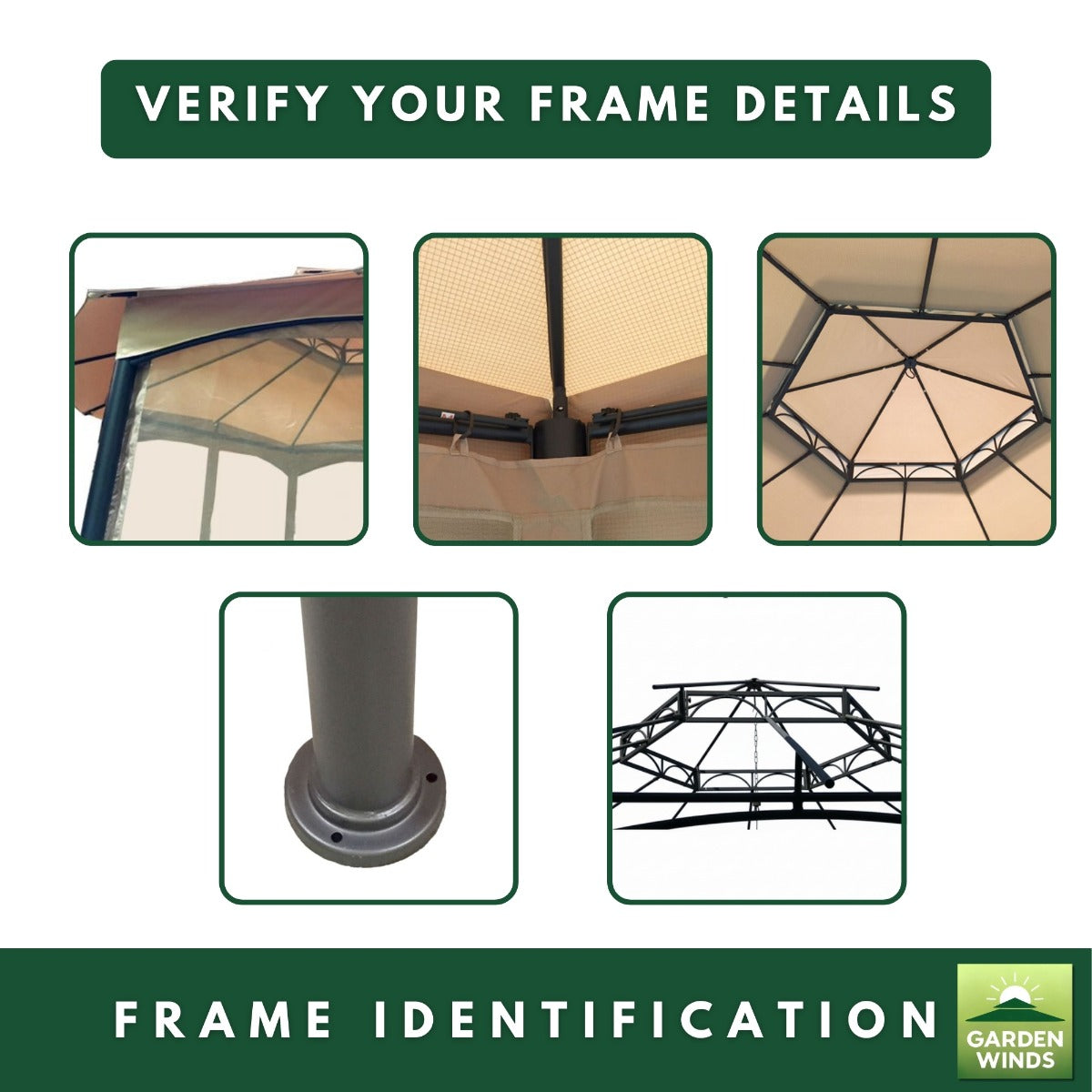 Replacement Canopy for Southbay Hexagon L-GZ793PST-A Gazebo