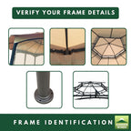 Replacement Canopy and Netting Set for Southbay Hexagon L-GZ793PST-A 12' x 12' Gazebo - Beige, RipLock 350