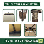 Replacement Canopy and Netting Set for EG Wicker GF-16S097B 10' x 10' Gazebo - Beige, RipLock 350