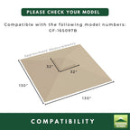 Replacement Canopy and Netting Set for EG Wicker GF-16S097B 10' x 10' Gazebo - Beige, RipLock 350