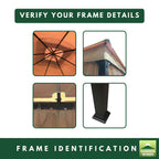 Replacement Canopy and Netting Set for Privacy L-GZ659PST 10' x 12' Gazebo - Beige, RipLock 350