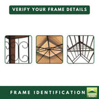 Replacement Canopy and Netting Set for Regency II L-GZ798PST 10' x 12' Gazebo - Beige, RipLock 350