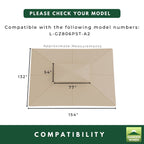 Replacement Canopy and Netting Set for Revella L-GZ806PST-A2 10' x 12' Gazebo - Beige, RipLock 350