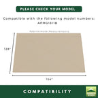 Replacement Canopy for ABBA Portable APMG1311B 10'x13' Gazebo - Beige, Riplock 350