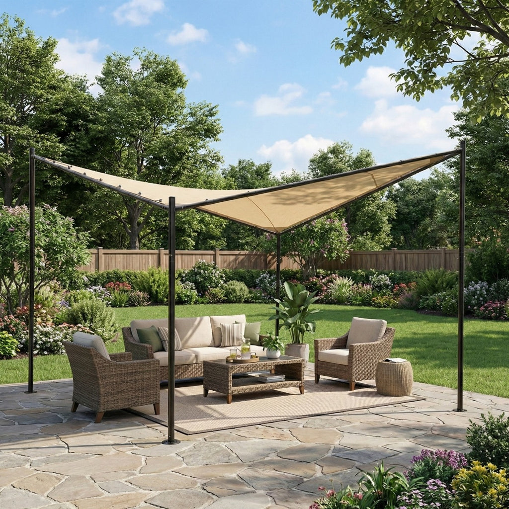 Replacement Canopy for ABBA Portable APBFG3535E 12' x 12' Gazebo - Beige, Riplock 350