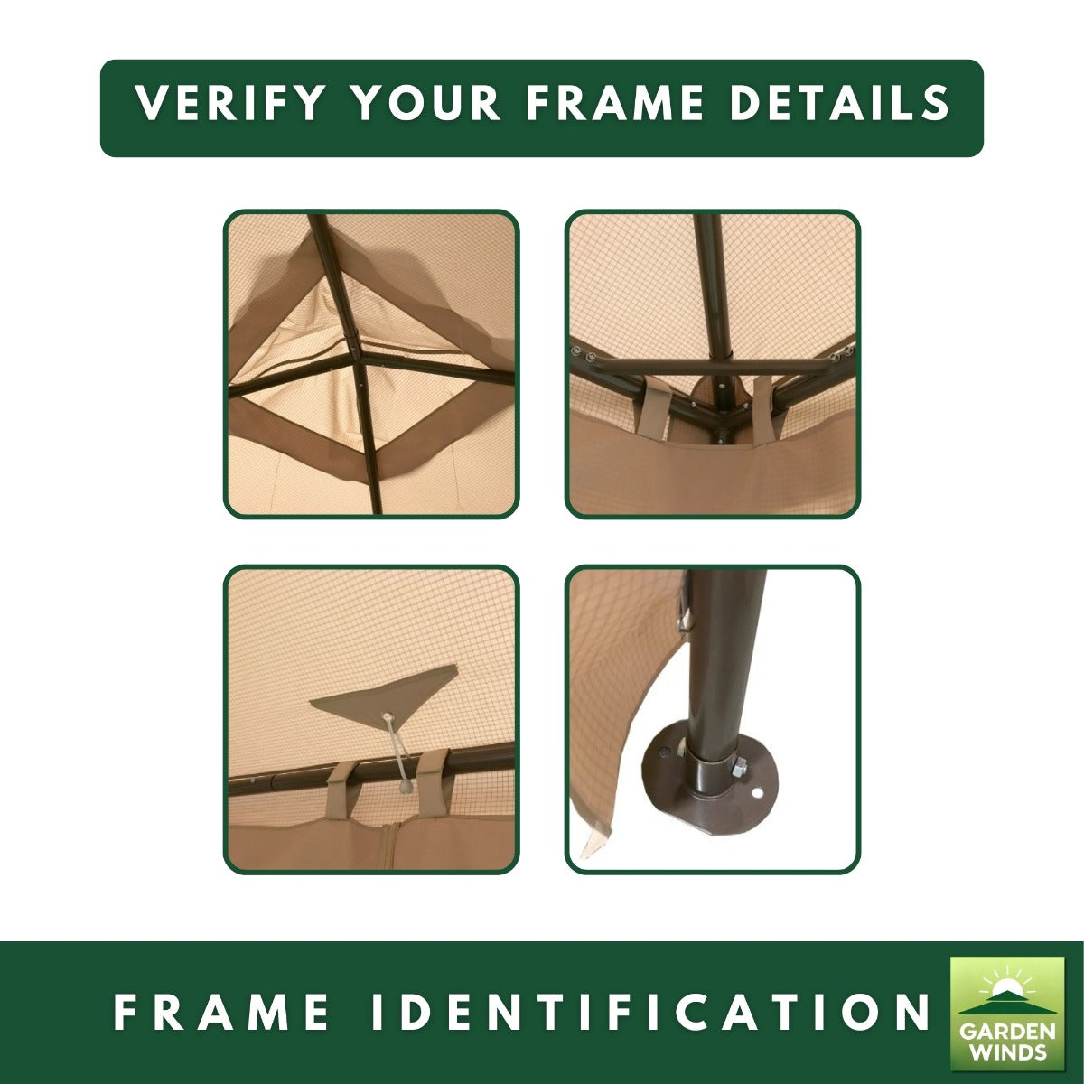 Replacement Canopy for ABBA APG233MBW 10' x 10' Gazebo - Beige, Riplock500