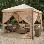 Replacement Canopy and Netting Set for ABBA APG233MBW 10' x 10' Gazebo - Beige, Riplock500