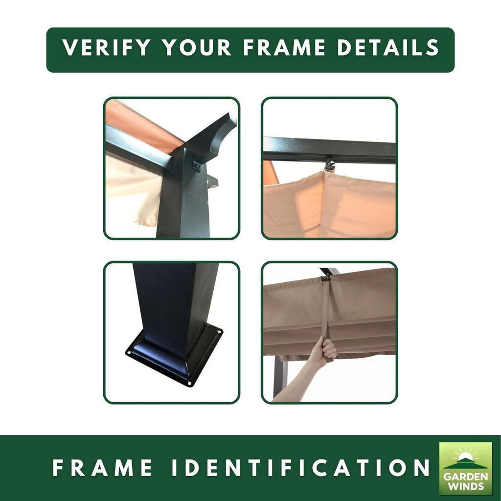 Replacement Canopy for Meritmoor BH17-092-099-59 9'x9' Pergola - Riplock 350