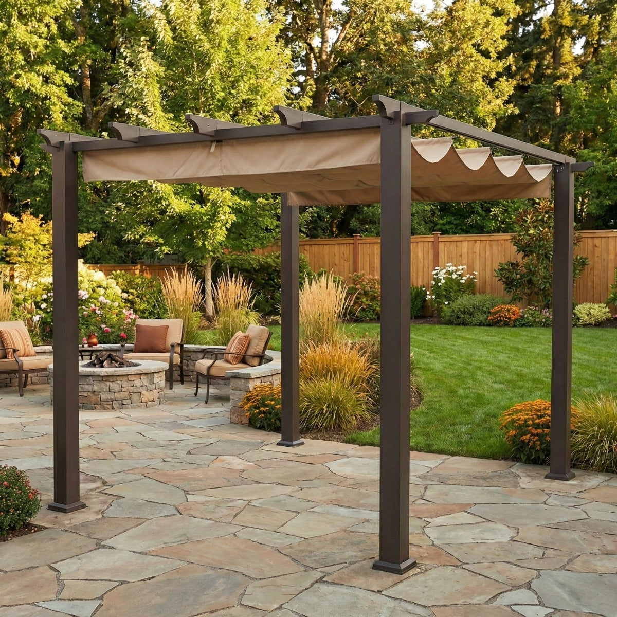 Replacement Canopy for Meritmoor BH17-092-099-59 9'x9' Pergola - Riplock 350