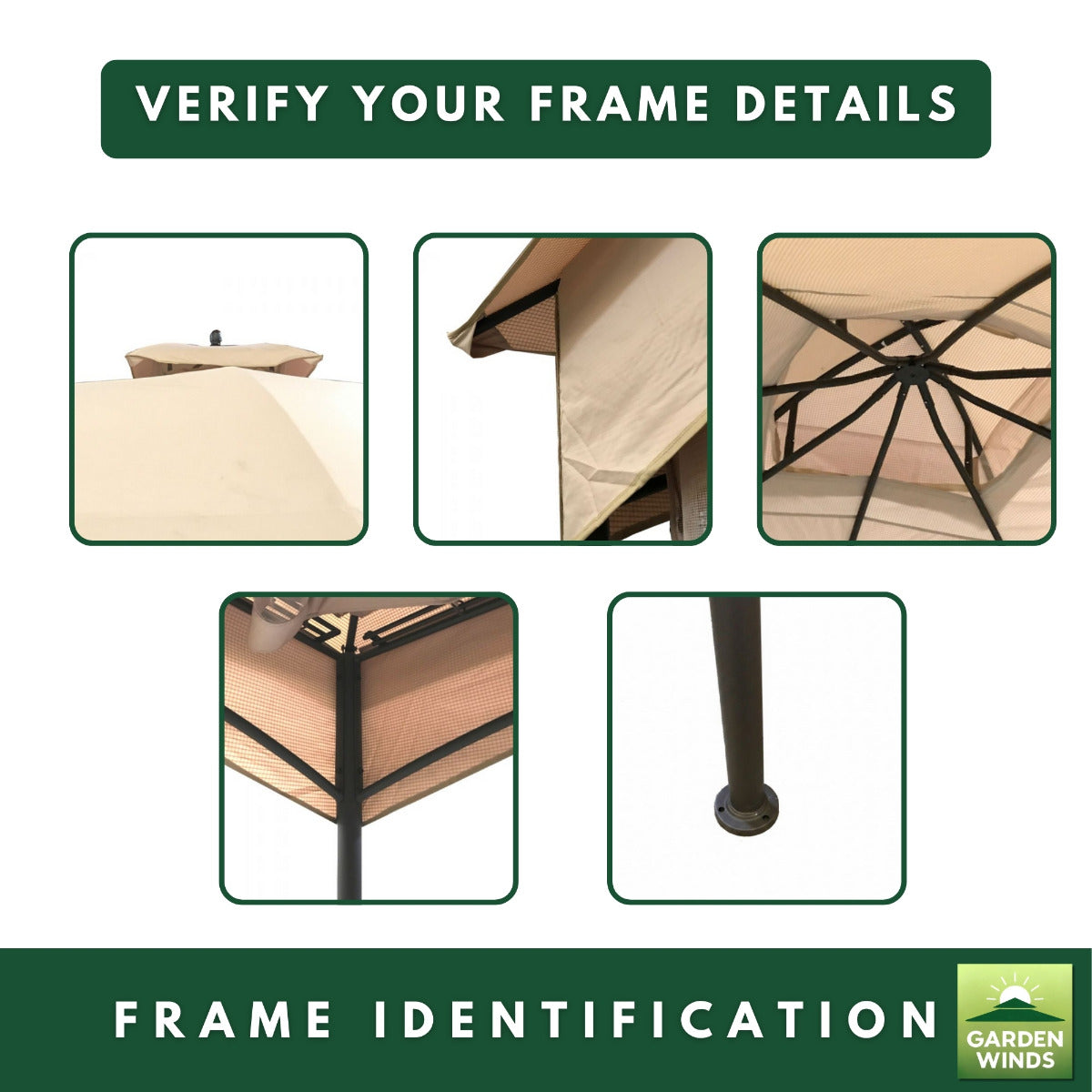 Replacement Canopy for Massillon Biscayne L-GZ933PST 10' x 12' Gazebo - Green Spruce, Riplock 350