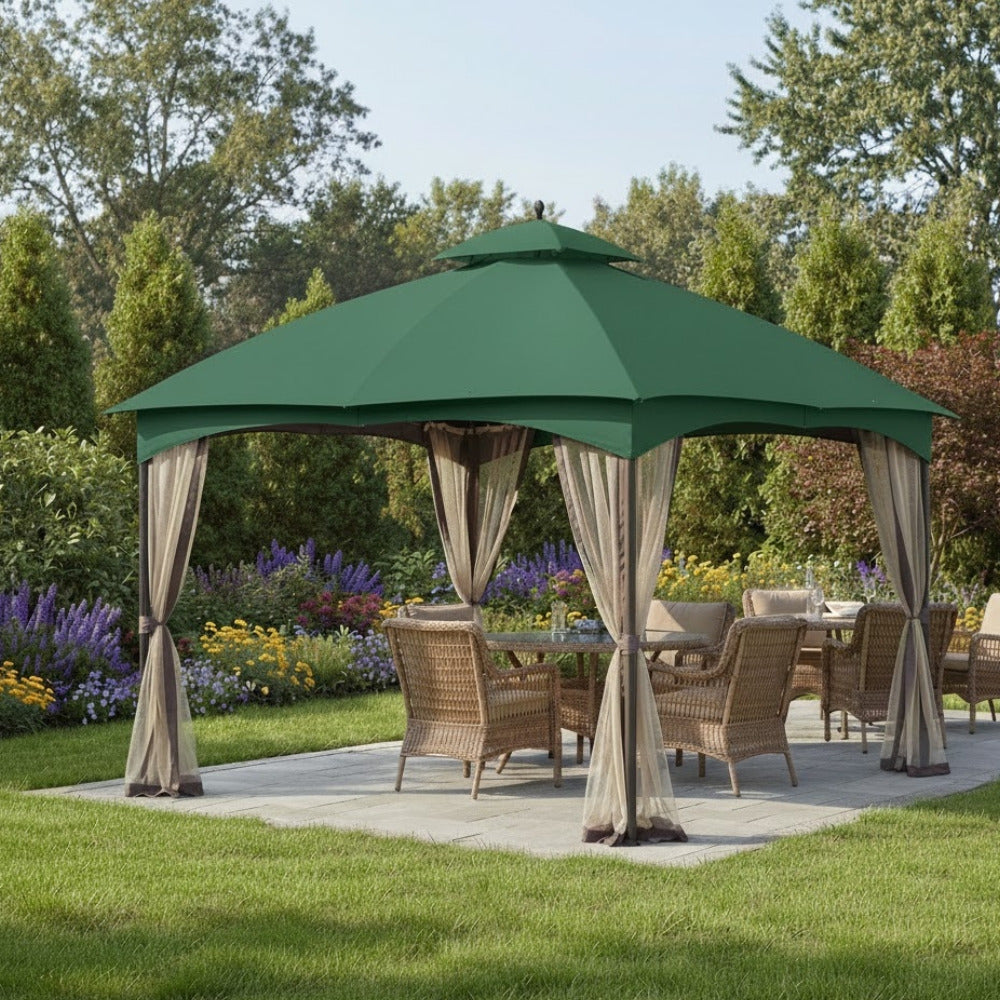 Replacement Canopy for Massillon Biscayne L-GZ933PST 10' x 12' Gazebo - Green Spruce, Riplock 350