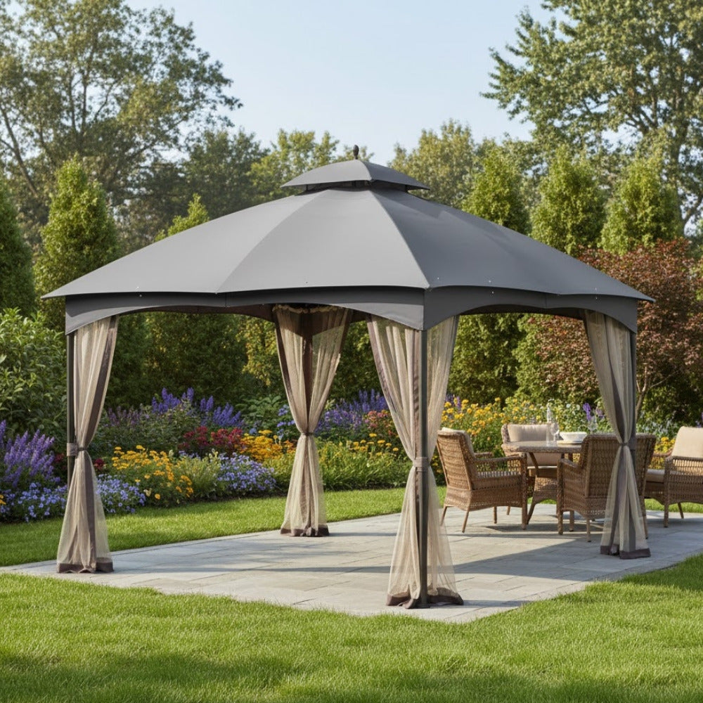 Replacement Canopy for Massillon Biscayne L-GZ933PST 10' x 12' Gazebo - Riplock 350, Slate Gray