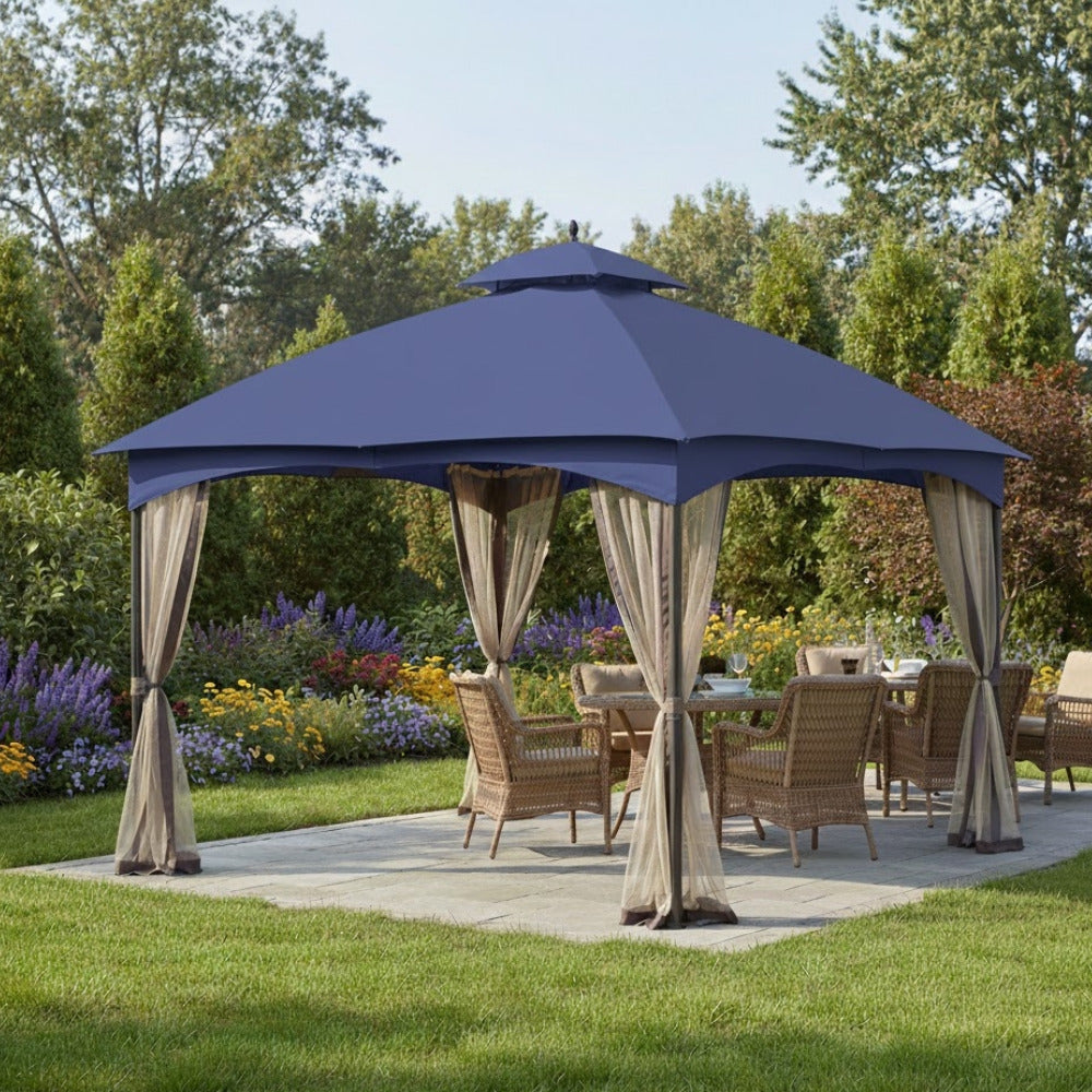 Replacement Canopy for Massillon Biscayne L-GZ933PST 10' x 12' Gazebo - Riplock 350, True Navy
