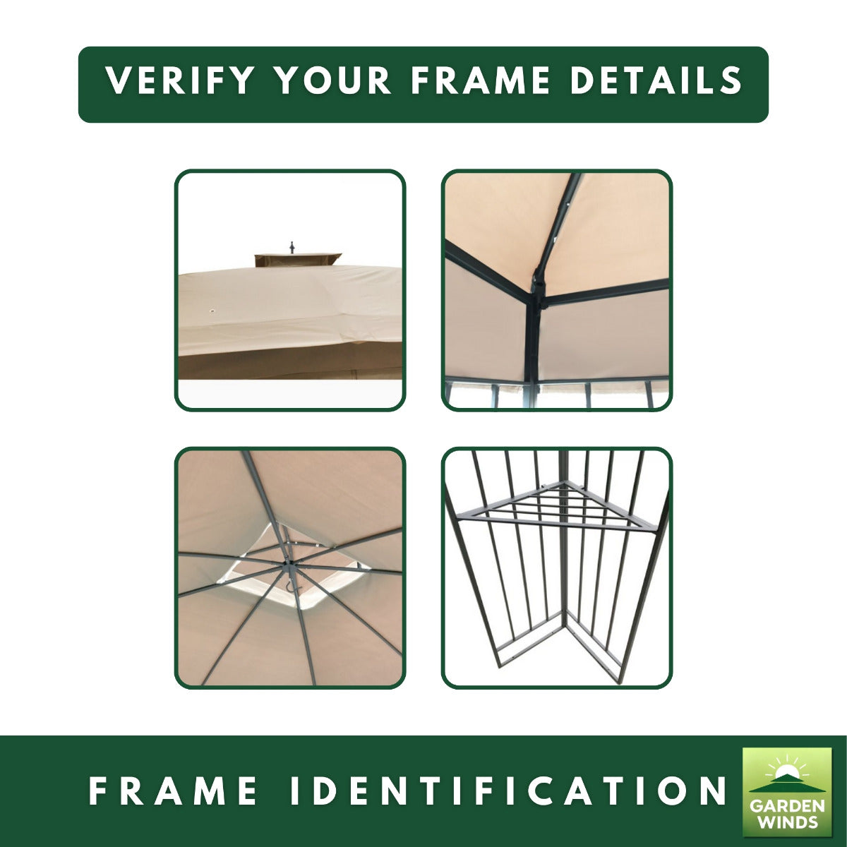 Replacement Canopy for GT Steel Finial L-GZ038PST-F 10' x 10' Gazebo