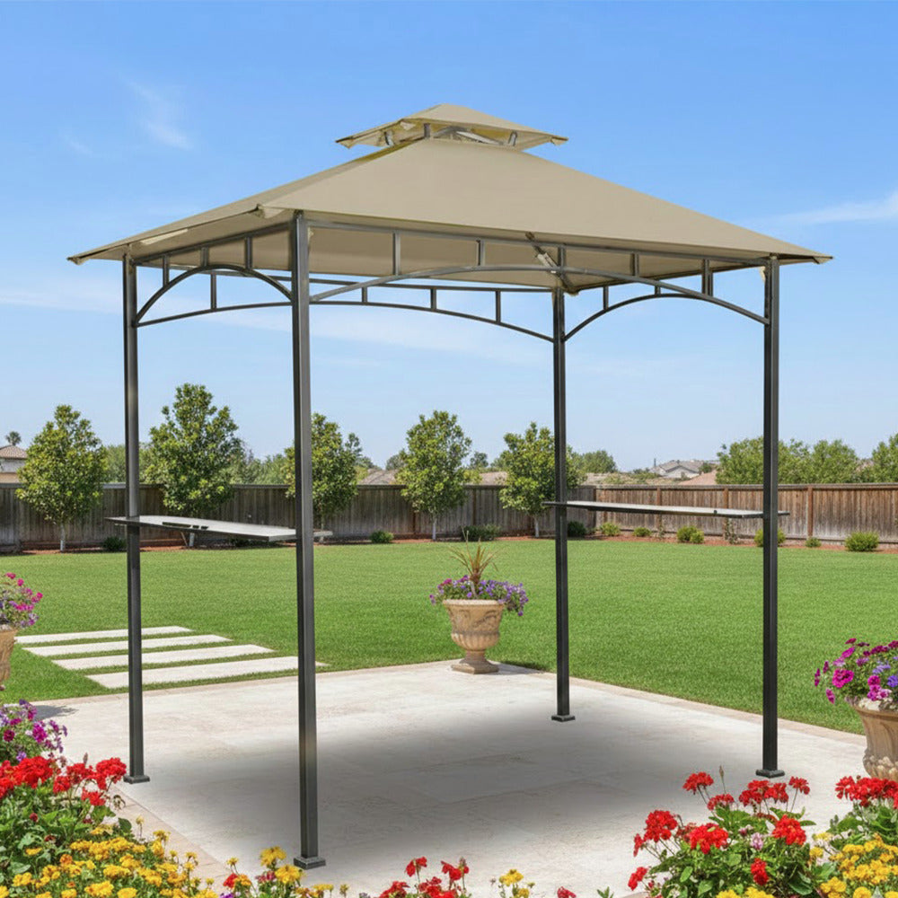 Replacement Canopy for LED Lighted L-GG001PST-F Grill Gazebo - Beige, RipLock 350