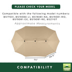 Replacement Canopy for Big Lots Real Living Triple BS17031 15ft Umbrella