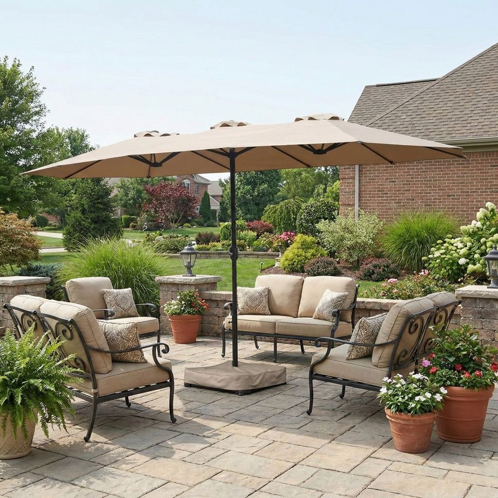 Replacement Canopy for Big Lots Real Living Triple BS17031 15ft Umbrella