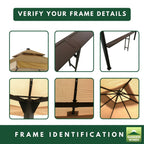 Replacement Canopy for BC Awning L-GZ1023PST-A 10' x 10' Gazebo - Beige, Riplock 350