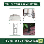 Replacement Canopy and Netting Set for Crescent TJSG081 10' x 10' Gazebo - Beige, Riplock 350