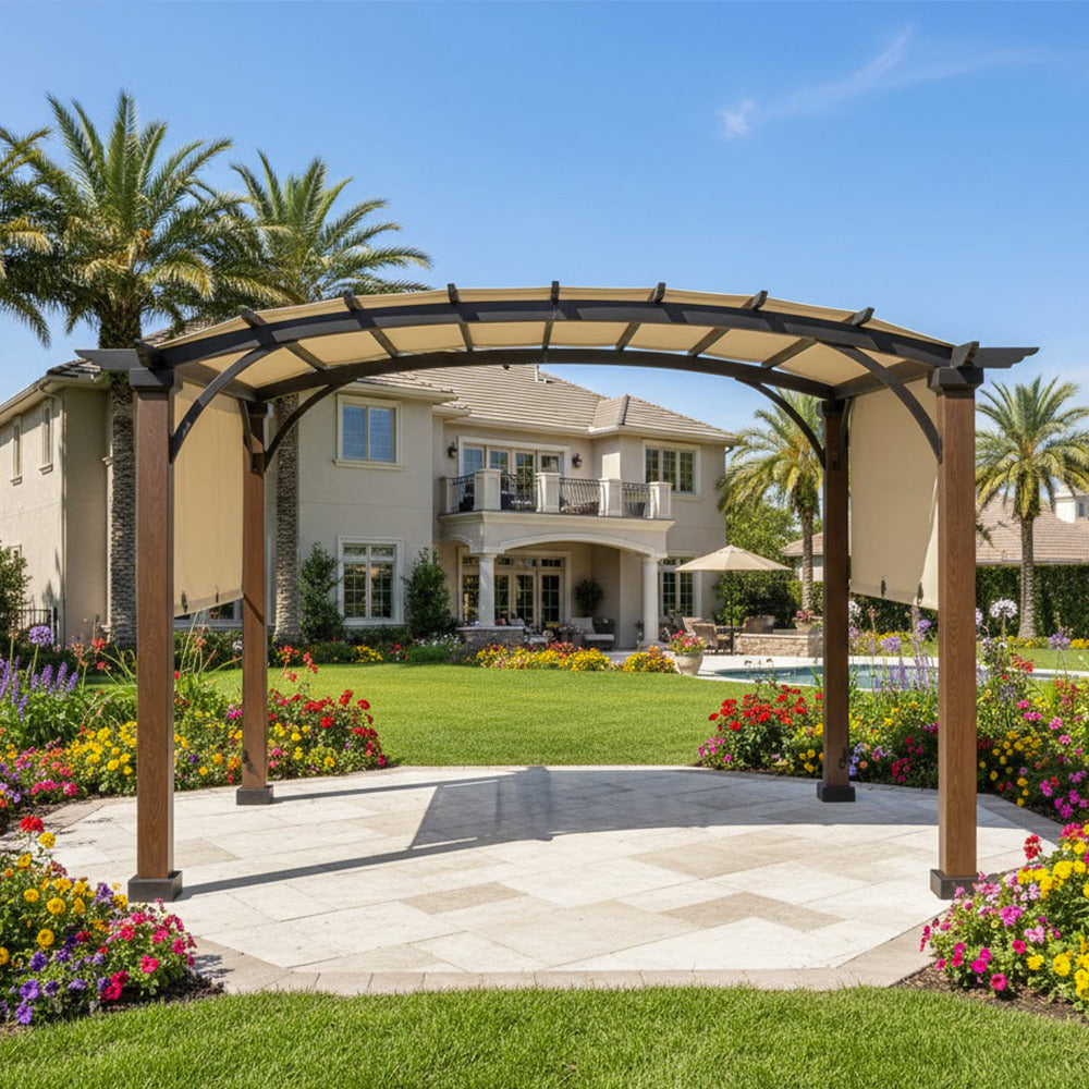 Replacement Canopy for AR Freestanding L-PG152PST-B Pergola - Beige, RipLock 350