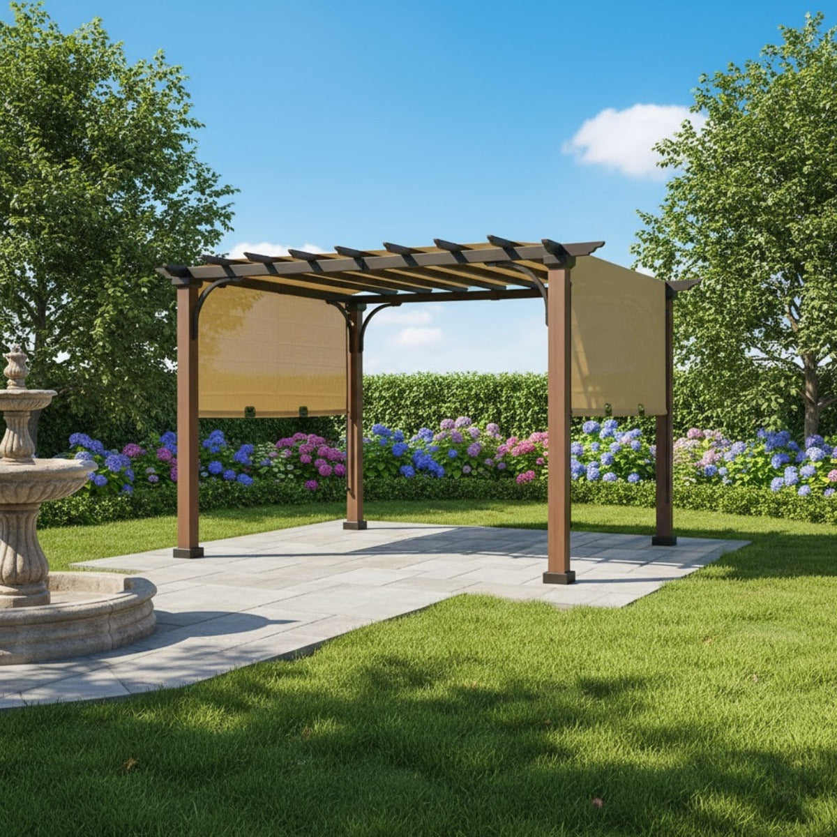 Replacement Canopy for Neuralia Wood Look A106005900 Pergola - Beige, RipLock 350