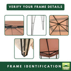 Replacement Canopy for Altoona 5LGZ1291-V3 10' x 10' Gazebo - Beige, Riplock 350