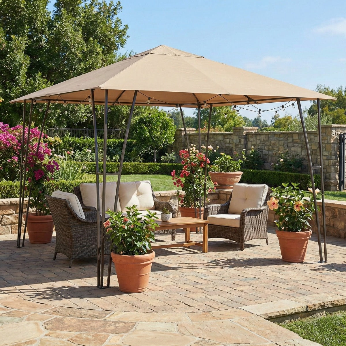 Replacement Canopy for Altoona 5LGZ1291-V3 10' x 10' Gazebo - Beige, Riplock 350