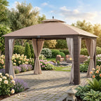 Replacement Privacy Curtain Set for Augusta L-GZ1190PST 10' x 12' Gazebo - Beige, 350