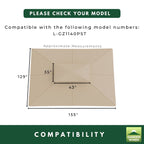 Replacement Canopy and Netting Set for Shadow Creek L-GZ1140PST 10' x 12' Gazebo - Beige, Riplock 350